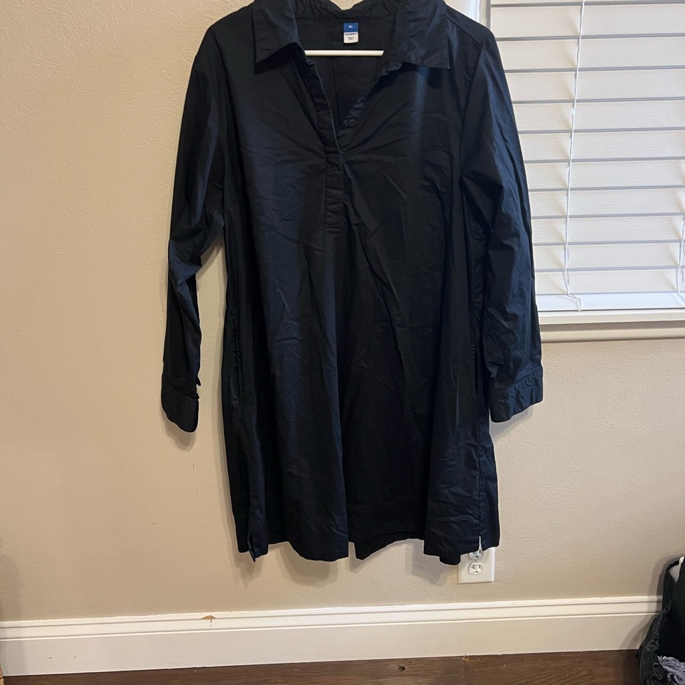 Black Long Sleeve Shirt Dress